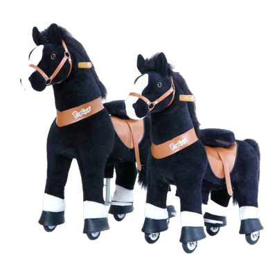 PonyCycle Vroom Rider U Series U426 Ride-On Pony Black With White Hooves Large New