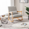 Upholstered Rocking Chair with Pillow and Rubber Wood Frame-Gray - Gallery View 1 of 9