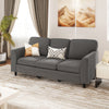 Upholstered Teddy Velvet 3-Seat Sofa with Comfy Back Pillows-Gray - Gallery View 1 of 10