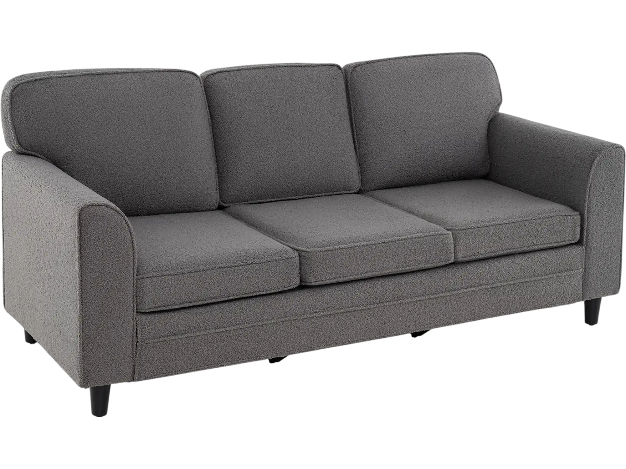 Costway Teddy Velvet Upholstered 3-Seat Sofa with Back Pillows 674138952 New