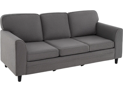 Costway Teddy Velvet 3-Seat Sofa Back Pillows 674138952 New