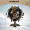 9-inch metallic black world globe with a sturdy metal stand, featuring high-definition geographic details for.