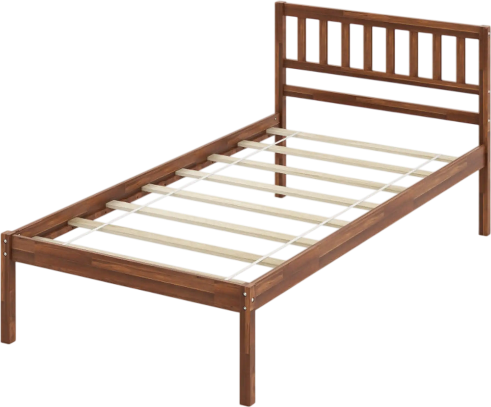 3-Piece Bedroom Bundle: Twin Size Wood Bed Frame + Dining Bench 2/3 Person Entryway Shoe Bench + Rattan Nightstand End Table