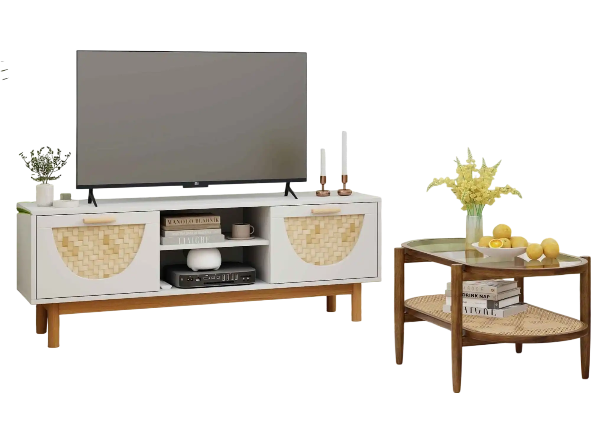 Costway Modern Living Room Furniture Set TV Stand Sofa Coffee Table Side Table 46512675 New