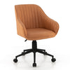Modern home office chair with curved backrest and padded armrests in tan, ideal for ergonomic comfort in any workspace.