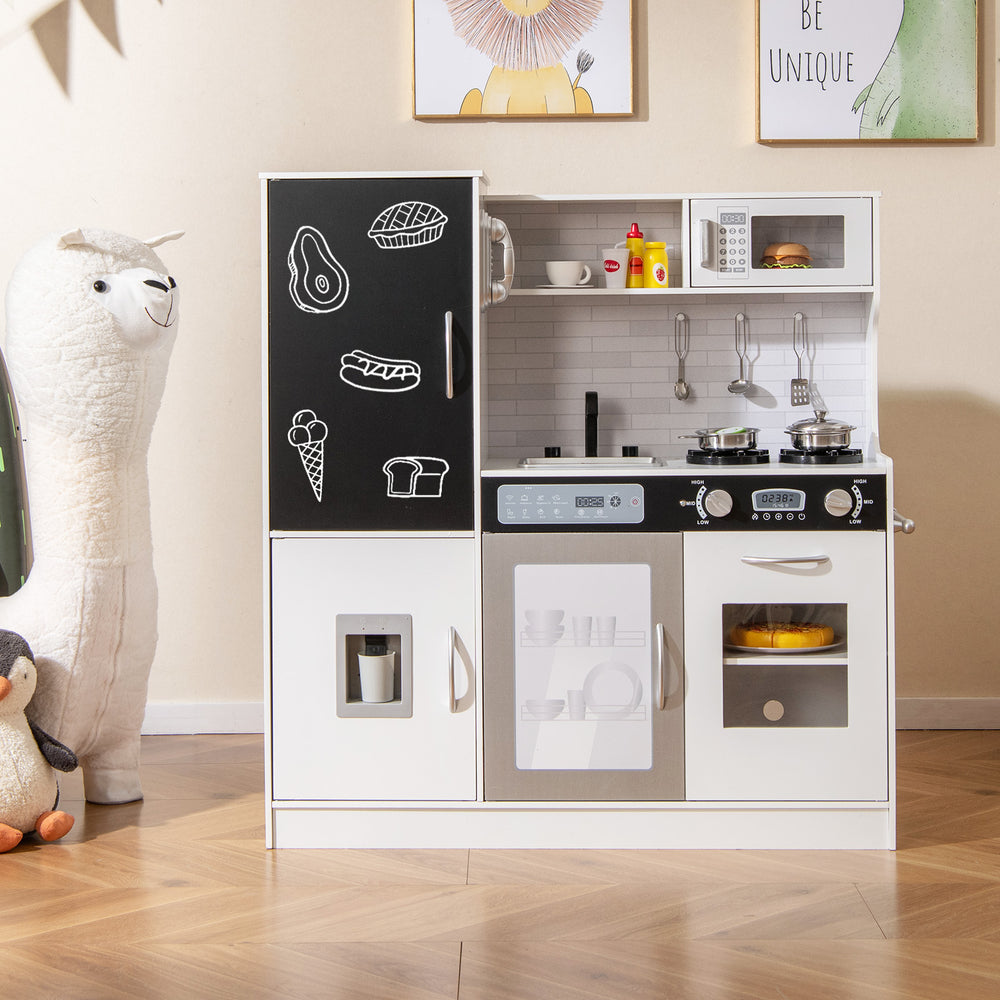 Pretend Play Kitchen with Utensils for Kids Aged 3+-Silver - Gallery View 1 of 11