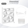 3D white PVC wall panels in a 50-pack, each 12"x12", ideal for DIY interior decoration and easy installation.