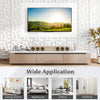 3D white PVC wall panels with diamond accent, ideal for DIY decor in living room, bedroom, office, or hallway.