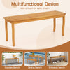 Acacia wood outdoor table with slatted design, 1.97" umbrella hole, perfect for garden or patio gatherings.