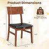 Dining chair dimensions with rubber wood legs and faux leather seat, supports up to 330 lbs, ideal for dining or study.