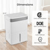 96 pints dehumidifier in white with 24-hour timer, smart touch control, and 3-color humidity indicator for home use.