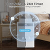 96 pints dehumidifier with 24-hour timer, smart touch control, and 3-color humidity indicator for quiet operation.