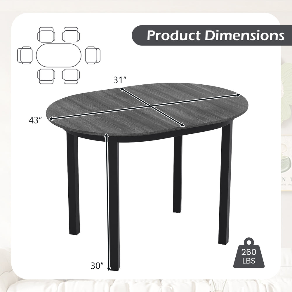 Round 43-inch wooden dining table in black with rubber wood legs, ideal for 2-4 people, perfect for small spaces.