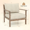 Modern accent chair with natural solid wood frame and linen fabric, ideal for living rooms and guest spaces.