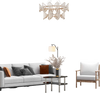 Modern Accent Chair & Tempered Glass Oval Side Coffee Table Set