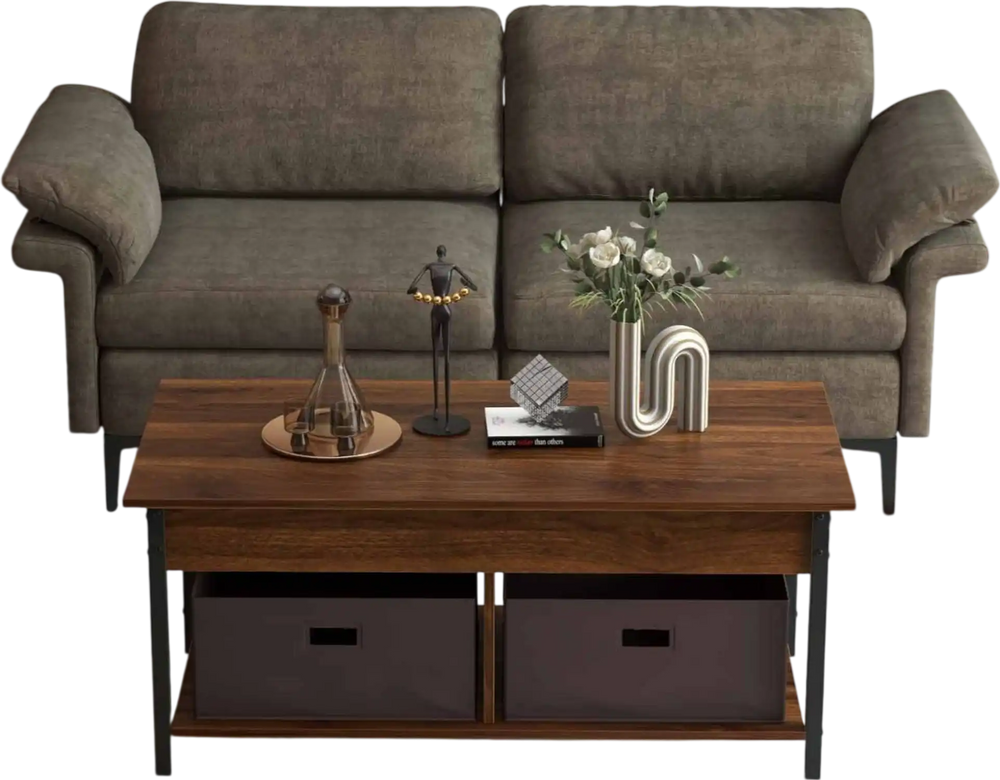 Modern Fabric Sofa and Accent Chair with 2 Side Table for Living Room