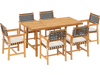 7-Piece Patio Dining Set for 6 People Farmhouse Furniture