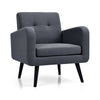 Upholstered accent chair with wide armrests and soft cushion, part of a modern 3-piece living room furniture set.