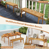 Multifunctional wooden bench set made of acacia wood, perfect for patio dining and outdoor relaxation.