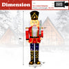 5 FT Christmas Nutcracker decoration with glitter sword, 100 warm-white LED lights, ideal for outdoor holiday displays.