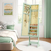 Mirrored Standing Jewelry Cabinet Storage Box-Green - Gallery View 1 of 11