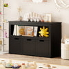 Kid Toy Storage Cabinet Drawer Chest with Wheels and Large Storage Cube Shelf-Black - Gallery View 1 of 10