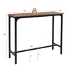 Industrial-style pub dining table with a rust-resistant steel frame, measuring 48" x 16", supports up to 200 lbs.