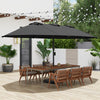 15 Feet Double-Sided Twin Patio Umbrella with Crank and Base-Black - Gallery View 1 of 10