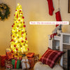 Slim pencil-shaped 5 FT whimsical Christmas tree with warm white LED lights, ideal for corner spaces during the.