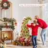 Whimsical 5 FT Christmas tree with bendable top, lush green branches, and warm white LED lights for festive decor.