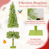 5 FT whimsical Christmas tree with bendable top, lush green leaves, and snow flocking, perfect for holiday decoration.