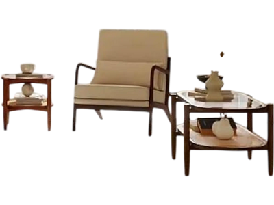 Costway 3-Piece Rattan Wood Living Room Set Side Coffee Table TV Stand 71085283 New