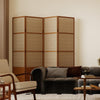 3-piece rattan and wood living room set featuring a coffee table, side table, and TV stand for stylish storage.