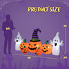 Life-size Halloween inflatable pumpkins and climbing zombie, 9ft wide, ideal for yard or haunted house decorations.