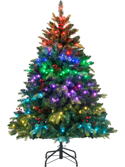 Costway Artificial Christmas Tree LED Lights Remote APP Control 79431065 New