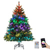 5 FT artificial Christmas tree with multicolored RGB lights, remote control, and natural pine cone decorations for.