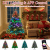 5 FT artificial Christmas tree with 250 multicolored LED lights, remote control, and multiple lighting modes for.
