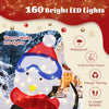 Lighted 2D penguin family Christmas decoration with 160 warm-white LED lights, waterproof and energy-saving for indoor.