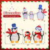 3-piece lighted penguin family Christmas decoration featuring 160 LED lights, perfect for indoor or outdoor holiday.