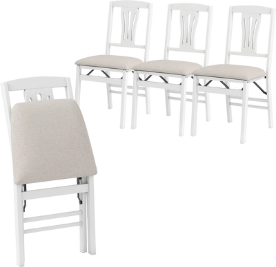 Costway Folding Upholstered Dining Chairs Set of 4 88235166 New