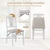 Folding kitchen chair set of 4 with ergonomic backrest and padded seats, featuring a convenient folding function for.