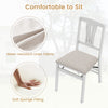 Folding kitchen chair with upholstered seat in white, featuring wear-resistant linen fabric and soft sponge filling for.