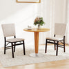 Foldable beige dining chair set of 2 with padded seats and tilt backrests, perfect for kitchens and living rooms.