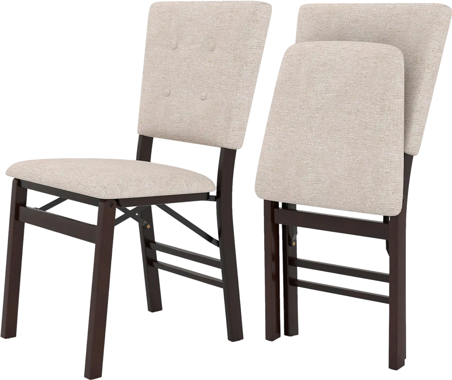 Costway Foldable Dining Chairs Set of 2 Armless Padded Seat Tilt Backrest 99795292 New