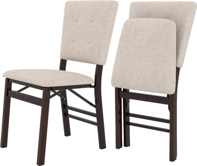 Costway Foldable Dining Chairs Set of 2 Armless Padded Seat Tilt Backrest 99795292 New
