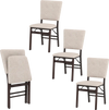 Foldable dining chair set of 4 in beige with padded seats and tilt backrest, ideal for kitchens and dining areas.