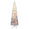 Snow-flocked 6-foot artificial Christmas tree with 220 warm white LED lights, perfect for festive home decor.