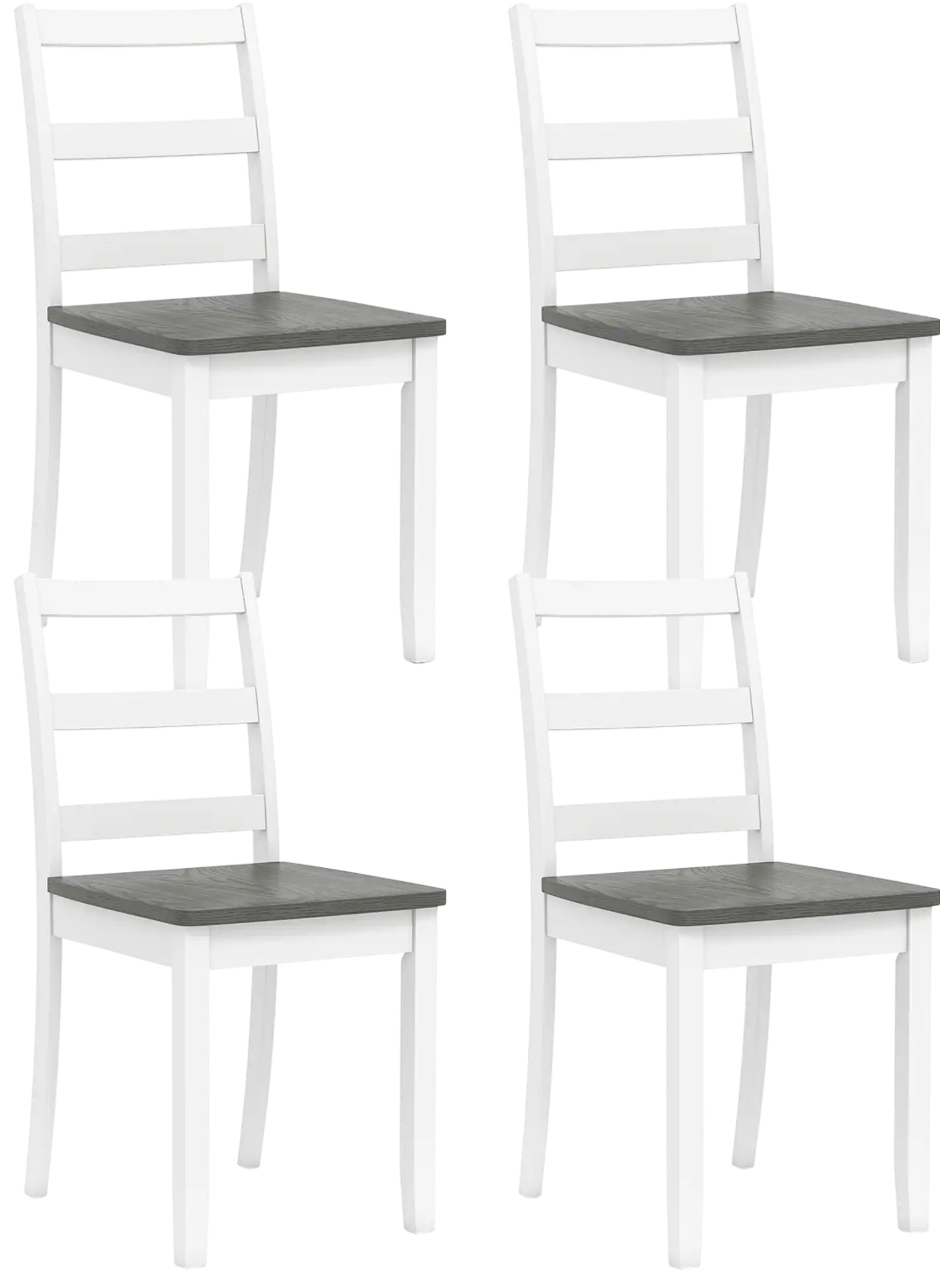 Costway Set of 4 Wood Dining Chairs Solid Rubber Wood Legs 35585661 New