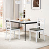 Set of 4 gray dining chairs with solid rubber wood legs, featuring a modern minimalist design for dining rooms.