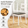 Set of 4 dining chairs with solid rubber wood legs in gray, supporting up to 400 lbs, perfect for modern dining spaces.
